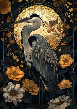 Heron Kintsugi Art