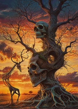 Skull Tree and Animal