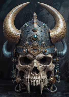 Bold Nordic Warrior Skull