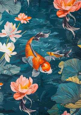 Koi fish pop art colorful