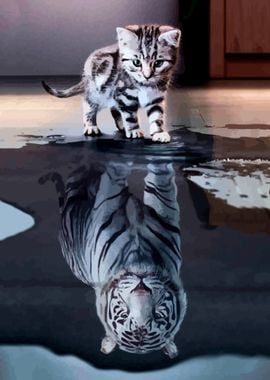 The Cat Reflection Tiger