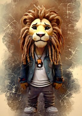 Lion with dreadlocks style