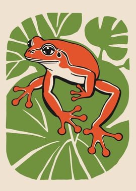 Retro Red Frog