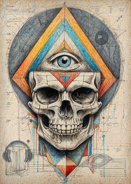 Geometric Skull Abstract