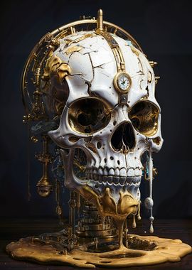 Gold Skull Time Melt