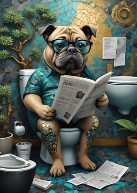 Funny Dog in the toilet