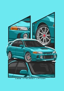 Mitsubishi Lancer cyan