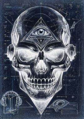 Negative Minds Eye Skull