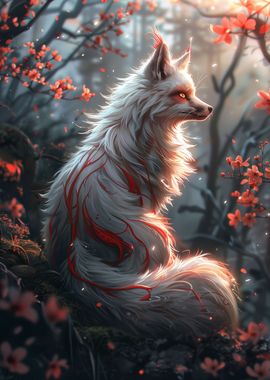 white sakura kitsune