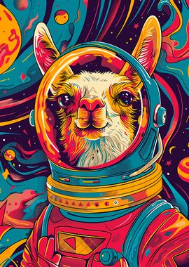 Lama Astronaut Space