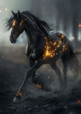 Fantasy Horse Glow Black