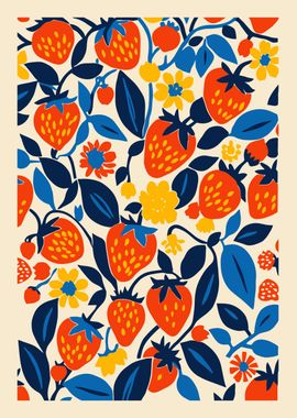 Vintage Strawberry Art