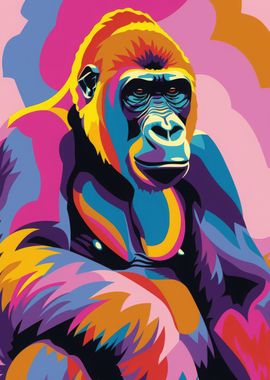 Gorilla Abstract Flat