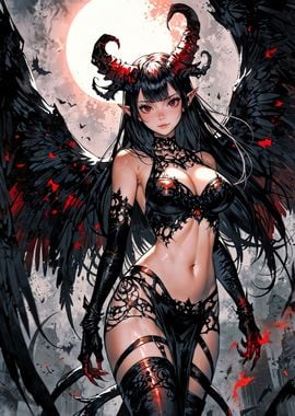 Beautiful Anime demon girl