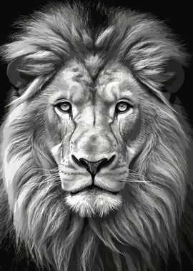 Lion Black And White