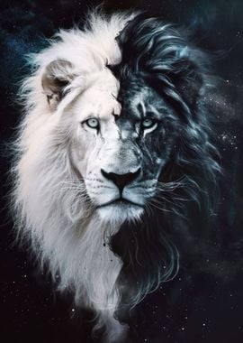 Black And White Lion