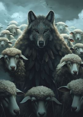 Wolf Mask Sheep Art