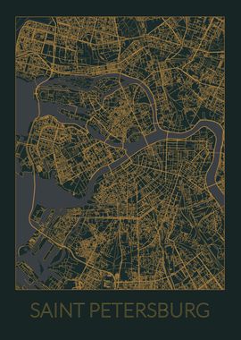 Saint Petersburg Gray Map