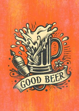 Good Beer Vintage Poster