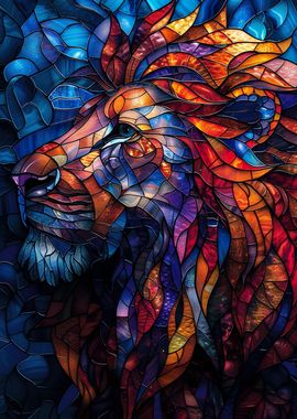 Stained Glass Lion