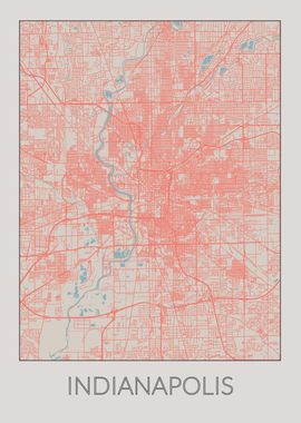 Indianapolis Vintage Map