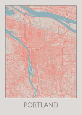 Portland Vintage Map