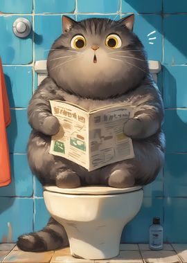 Funny Toilet Cat