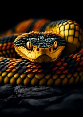 Snake Gold and Black