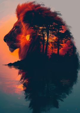 lion king head poster