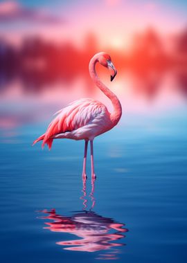 Flamingo in Lake