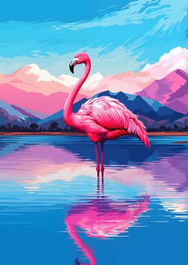 Flamingo in Lake