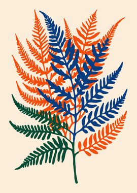 Colorful Minimalist Fern