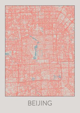 Beijing Vintage Map