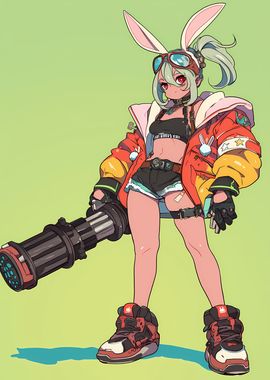 Anime Bunny Gun Girl