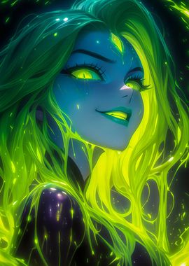 Green Goth Slime Girl