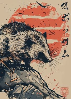 Vintage Japanese Opossum