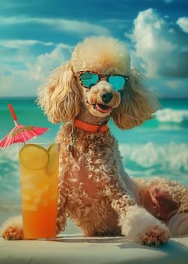 Poodle Cocktail Beach Sun