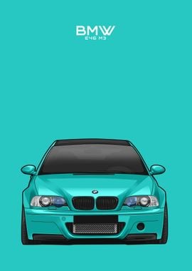 bmw e46 m3 cyan