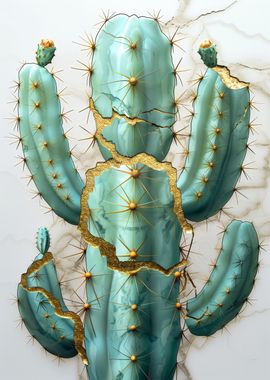 Abstract Kintsugi  Cactus 