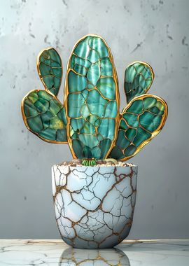 Abstract Kintsugi  Cactus 