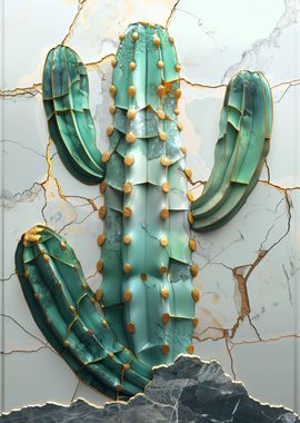 Abstract Kintsugi  Cactus 