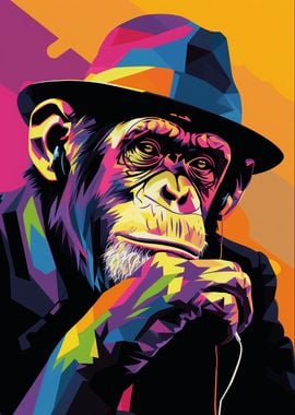 Chimpanzee Wpap Pop Art