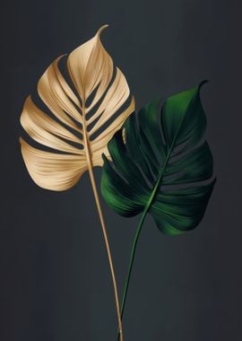 Aesthetic Gold Monstera