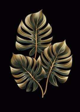 Aesthetic Gold Monstera