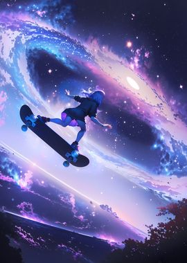 Galaxy Skateboarder