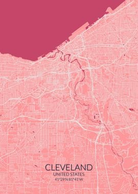 Cleveland Pink Rose Map