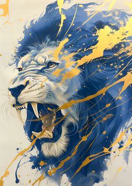 Kintsugi Art Lion