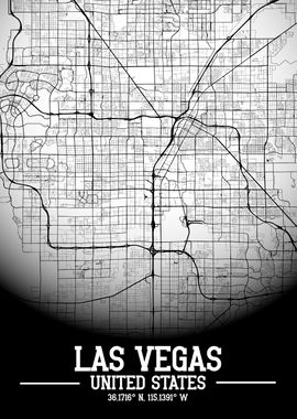 Las Vegas City Map White