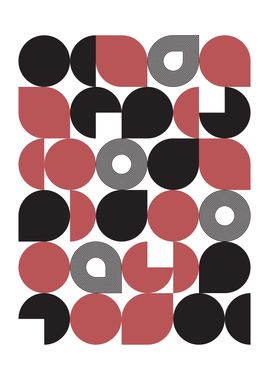 Bauhaus pattern red black