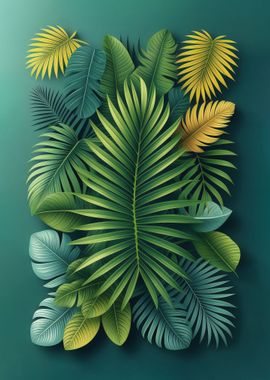 Monstera Leaf colorful